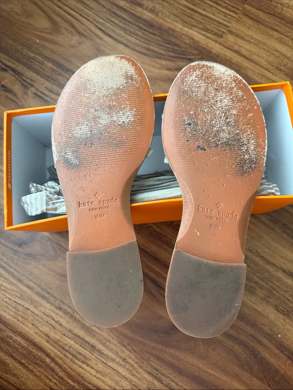 kate spade Crystal-Embellished White Frayed Slide Sandals